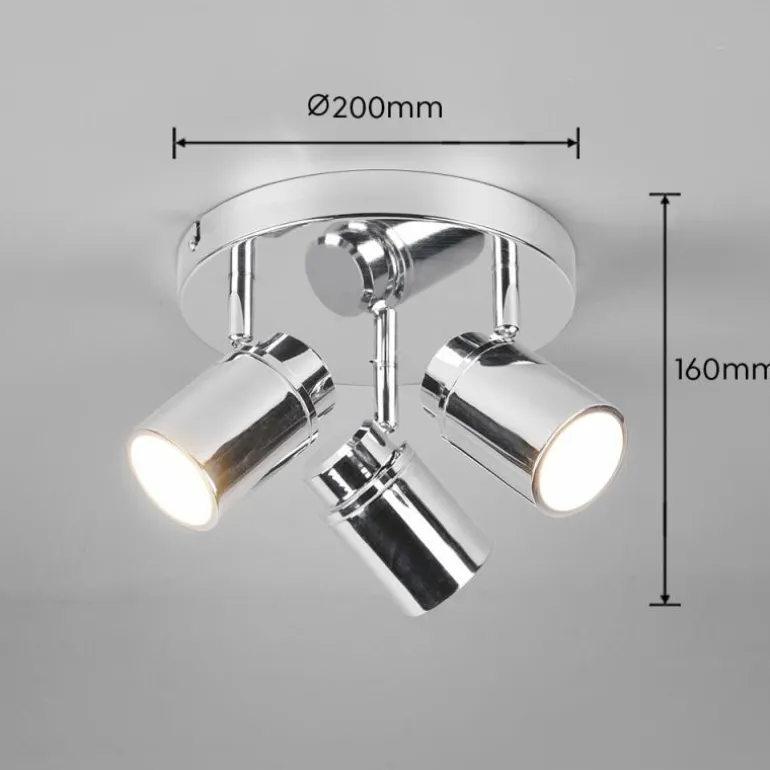 Plafonnier Trio-Leuchten Angelo Chrome, 3 lumières