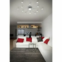 Plafonnier Trio-Leuchten Bodrum LED Chrome, 12 lumières, Télécommandes