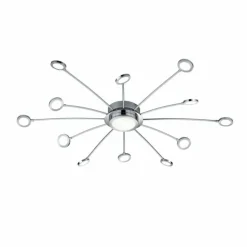 Plafonnier Trio-Leuchten Bodrum LED Chrome, 12 lumières, Télécommandes