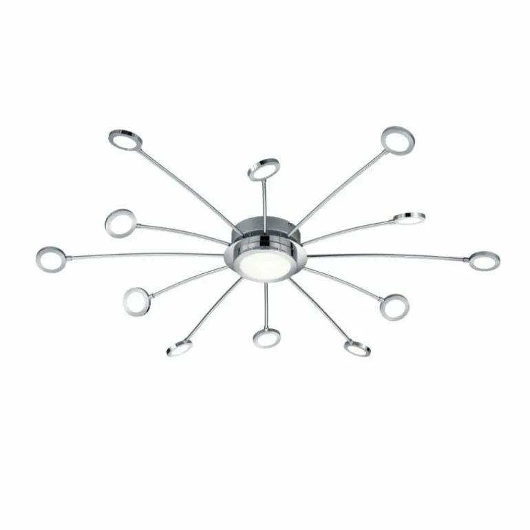 Plafonnier Trio-Leuchten Bodrum LED Chrome, 12 lumières, Télécommandes