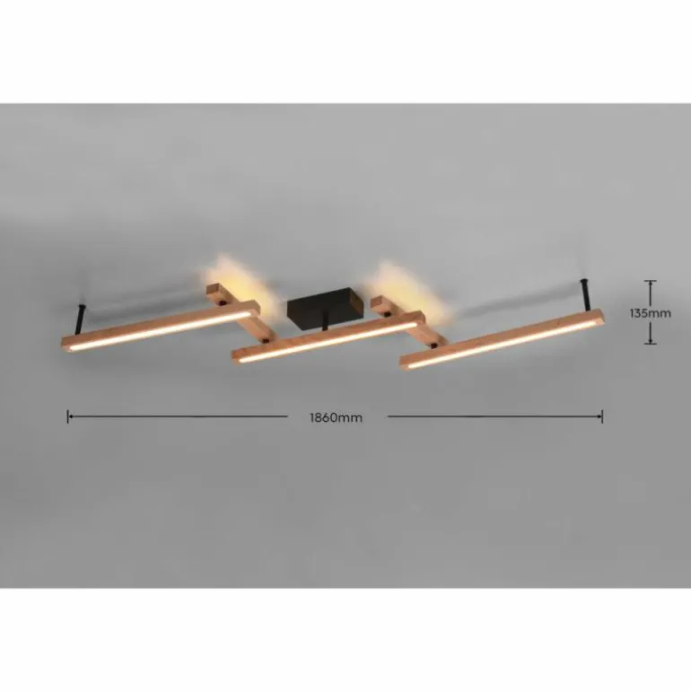 Plafonnier Trio-Leuchten Bellari LED Brun, 1 lumière, Télécommandes