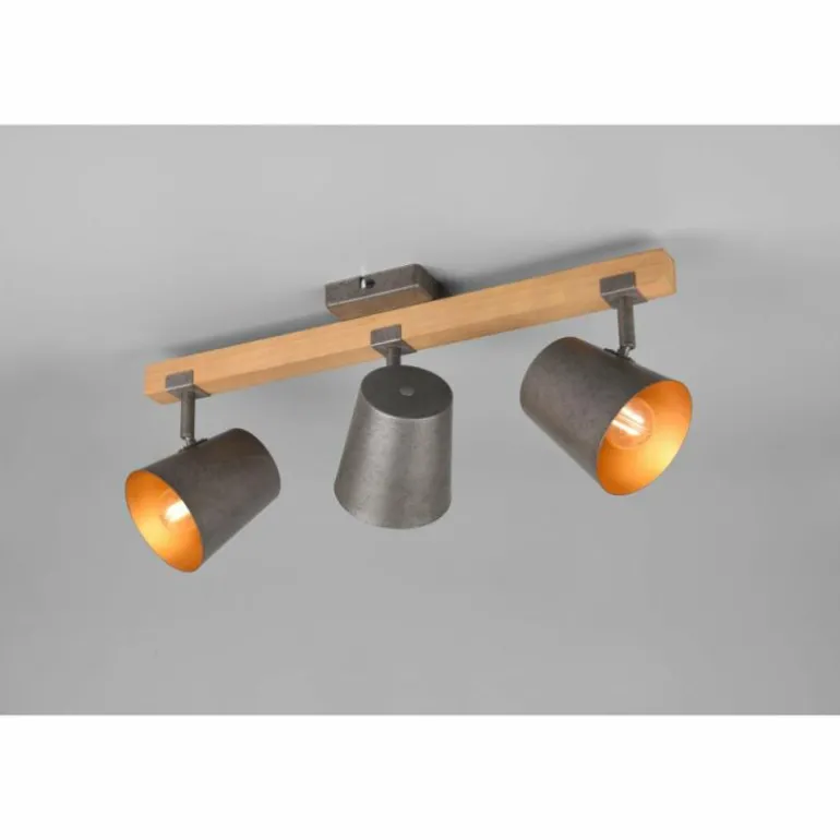 Plafonnier Trio-Leuchten Bell Brun foncé, Nickel mat, 3 lumières