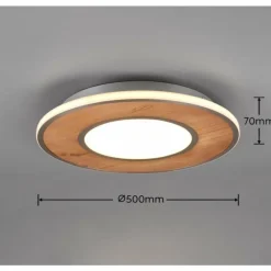 Plafonnier Trio-Leuchten Deacon LED Brun, 1 lumière