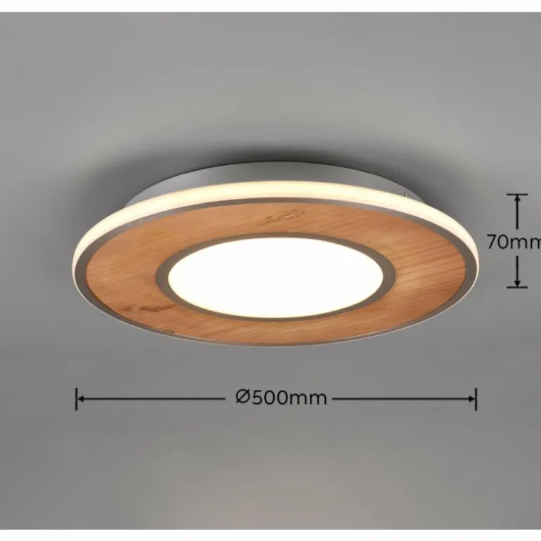Plafonnier Trio-Leuchten Deacon LED Brun, 1 lumière