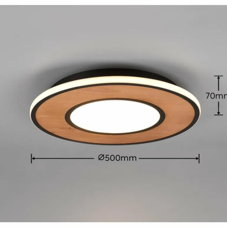 Plafonnier Trio-Leuchten Deacon LED Brun, 1 lumière