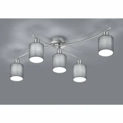 Plafonnier Trio-Leuchten Garda Nickel mat, 5 lumières