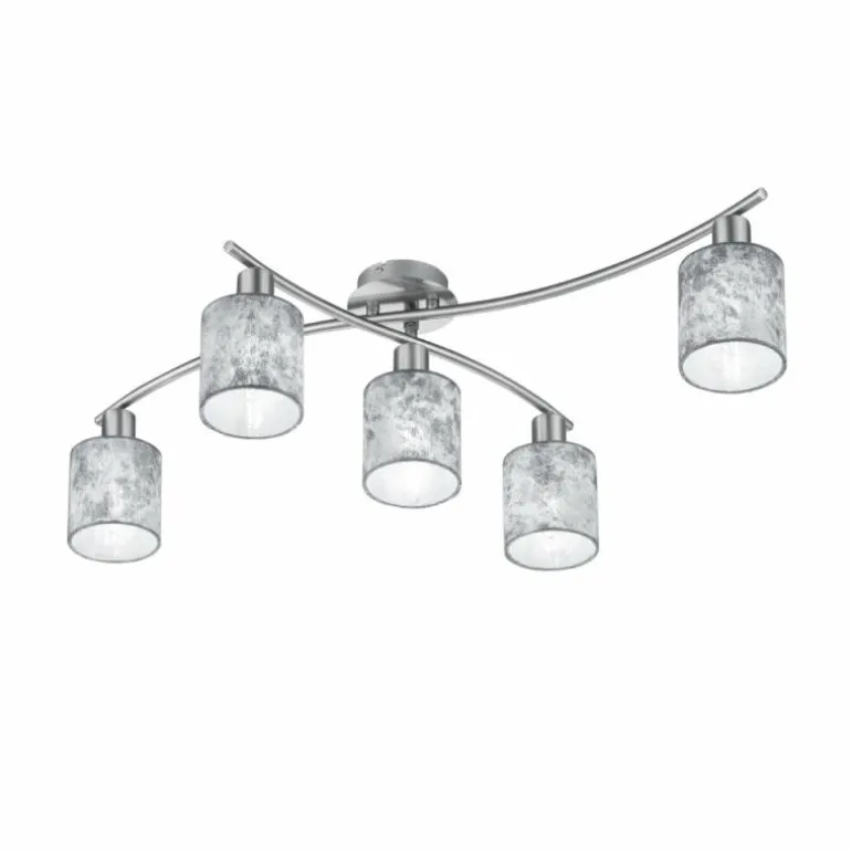 Plafonnier Trio-Leuchten Garda Nickel mat, 5 lumières