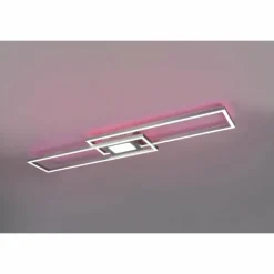 Plafonnier Trio-Leuchten Ganado LED Nickel mat, 2 lumières, Télécommandes, Changeur de couleurs