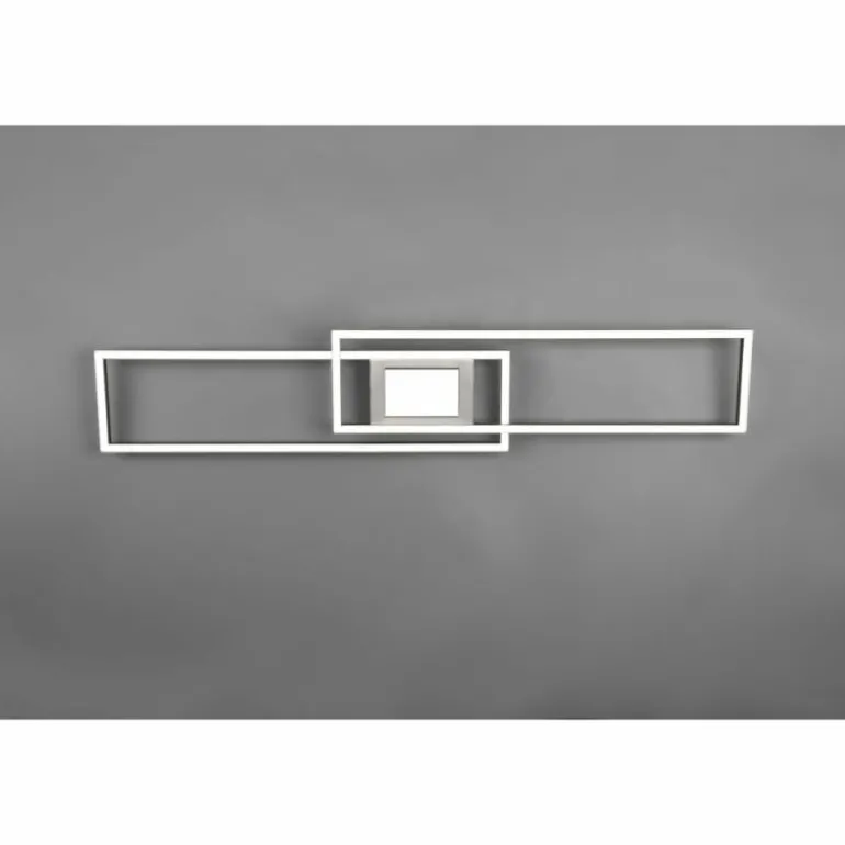 Plafonnier Trio-Leuchten Ganado LED Nickel mat, 2 lumières, Télécommandes, Changeur de couleurs