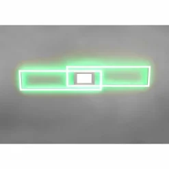 Plafonnier Trio-Leuchten Ganado LED Nickel mat, 2 lumières, Télécommandes, Changeur de couleurs