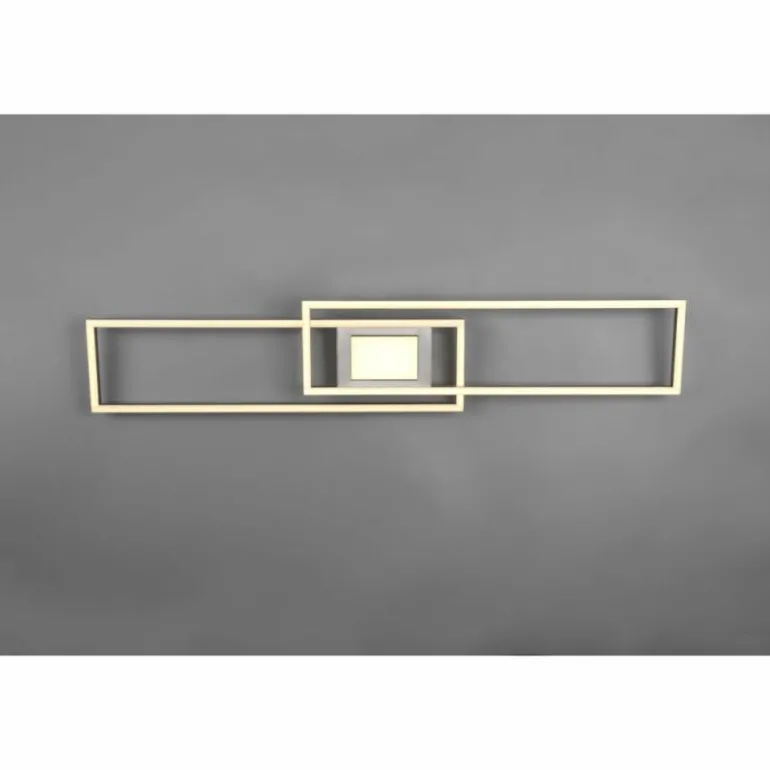 Plafonnier Trio-Leuchten Ganado LED Nickel mat, 2 lumières, Télécommandes, Changeur de couleurs