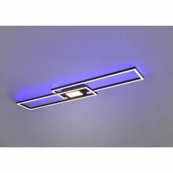 Plafonnier Trio-Leuchten Ganado LED Noir, 2 lumières, Télécommandes, Changeur de couleurs