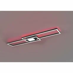 Plafonnier Trio-Leuchten Ganado LED Noir, 2 lumières, Télécommandes, Changeur de couleurs