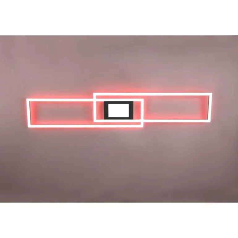 Plafonnier Trio-Leuchten Ganado LED Noir, 2 lumières, Télécommandes, Changeur de couleurs