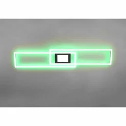 Plafonnier Trio-Leuchten Ganado LED Noir, 2 lumières, Télécommandes, Changeur de couleurs