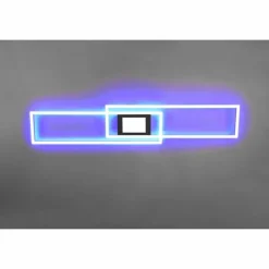 Plafonnier Trio-Leuchten Ganado LED Noir, 2 lumières, Télécommandes, Changeur de couleurs