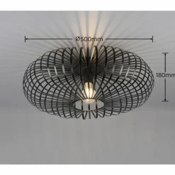 Plafonnier Trio-Leuchten Johann Noir, 1 lumière