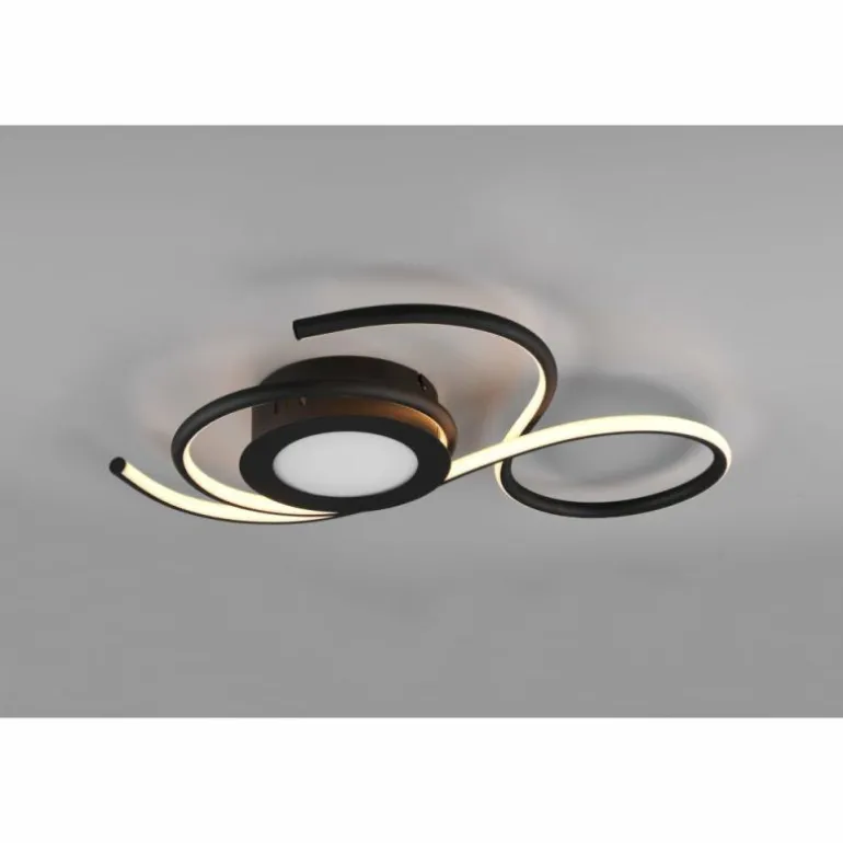 Plafonnier Trio-Leuchten Jive LED Noir, 1 lumière, Télécommandes