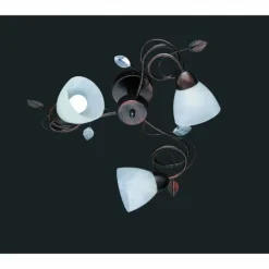 Plafonnier Trio-Leuchten Traditio Brun foncé, Rouille, 3 lumières