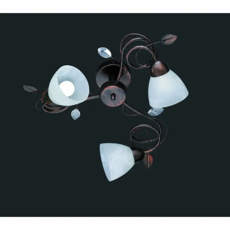 Plafonnier Trio-Leuchten Traditio Brun foncé, Rouille, 3 lumières