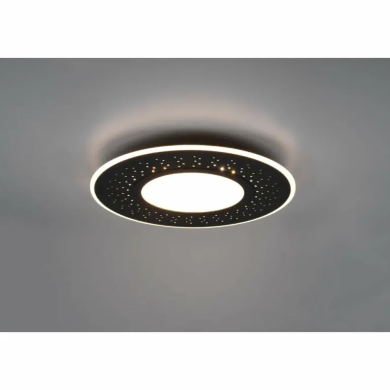Plafonnier Trio-Leuchten Verus LED Noir, 1 lumière, Télécommandes