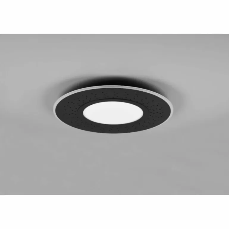 Plafonnier Trio-Leuchten Verus LED Noir, 1 lumière, Télécommandes