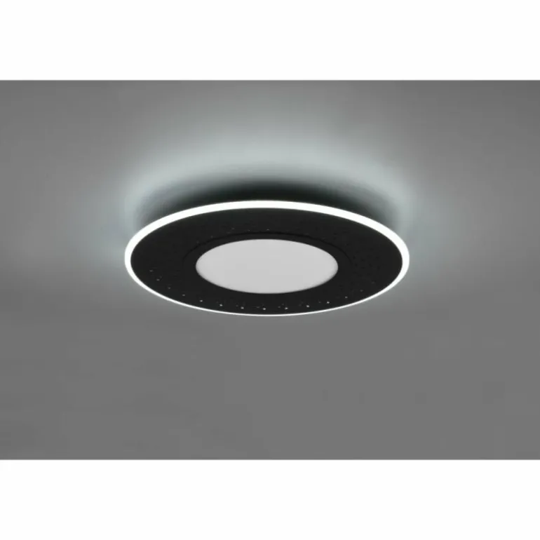 Plafonnier Trio-Leuchten Verus LED Noir, 1 lumière, Télécommandes