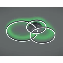 Plafonnier Trio-Leuchten Winona LED Noir, 2 lumières, Télécommandes, Changeur de couleurs