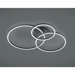 Plafonnier Trio-Leuchten Winona LED Noir, 2 lumières, Télécommandes, Changeur de couleurs