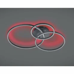 Plafonnier Trio-Leuchten Winona LED Noir, 2 lumières, Télécommandes, Changeur de couleurs