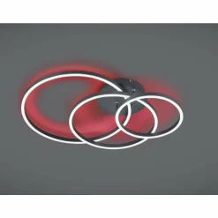 Plafonnier Trio-Leuchten Winona LED Noir, 2 lumières, Télécommandes, Changeur de couleurs
