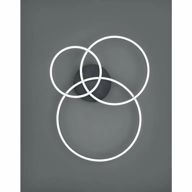 Plafonnier Trio-Leuchten Winona LED Noir, 2 lumières, Télécommandes, Changeur de couleurs