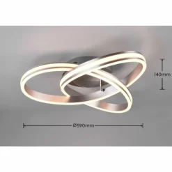 Plafonnier Trio-Leuchten Yara LED Nickel mat, 1 lumière