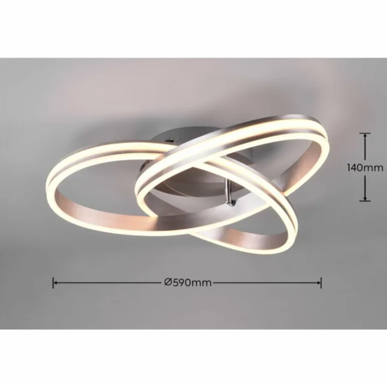 Plafonnier Trio-Leuchten Yara LED Nickel mat, 1 lumière