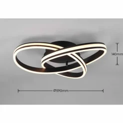 Plafonnier Trio-Leuchten Yara LED Noir, 1 lumière