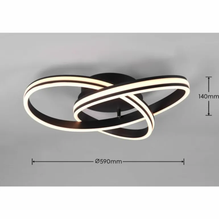 Plafonnier Trio-Leuchten Yara LED Noir, 1 lumière