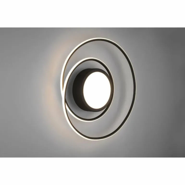 Plafonnier Trio-Leuchten Yava LED Noir, 1 lumière, Télécommandes