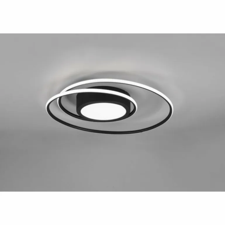 Plafonnier Trio-Leuchten Yava LED Noir, 1 lumière, Télécommandes