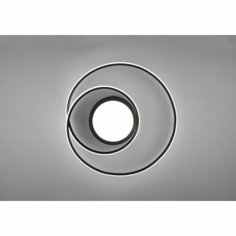 Plafonnier Trio-Leuchten Yava LED Noir, 1 lumière, Télécommandes