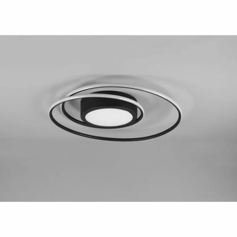 Plafonnier Trio-Leuchten Yava LED Noir, 1 lumière, Télécommandes