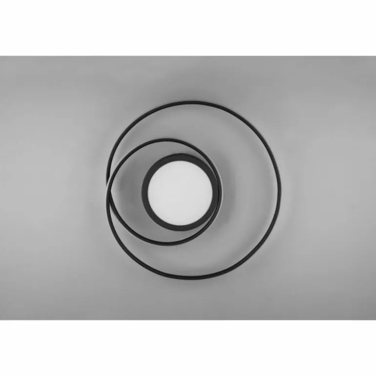 Plafonnier Trio-Leuchten Yava LED Noir, 1 lumière, Télécommandes