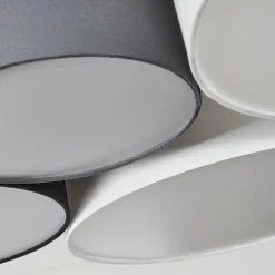 Plafonnier Trisett Gris, Noir, Blanc, 5 lumières