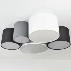 Plafonnier Trisett Gris, Noir, Blanc, 5 lumières