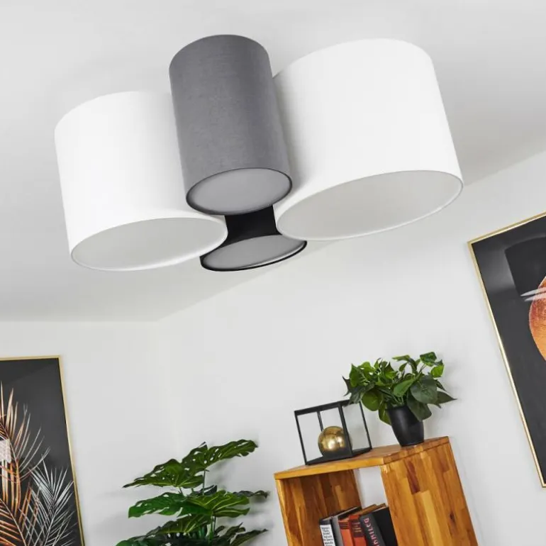 Plafonnier Trisett Gris, Noir, Blanc, 4 lumières