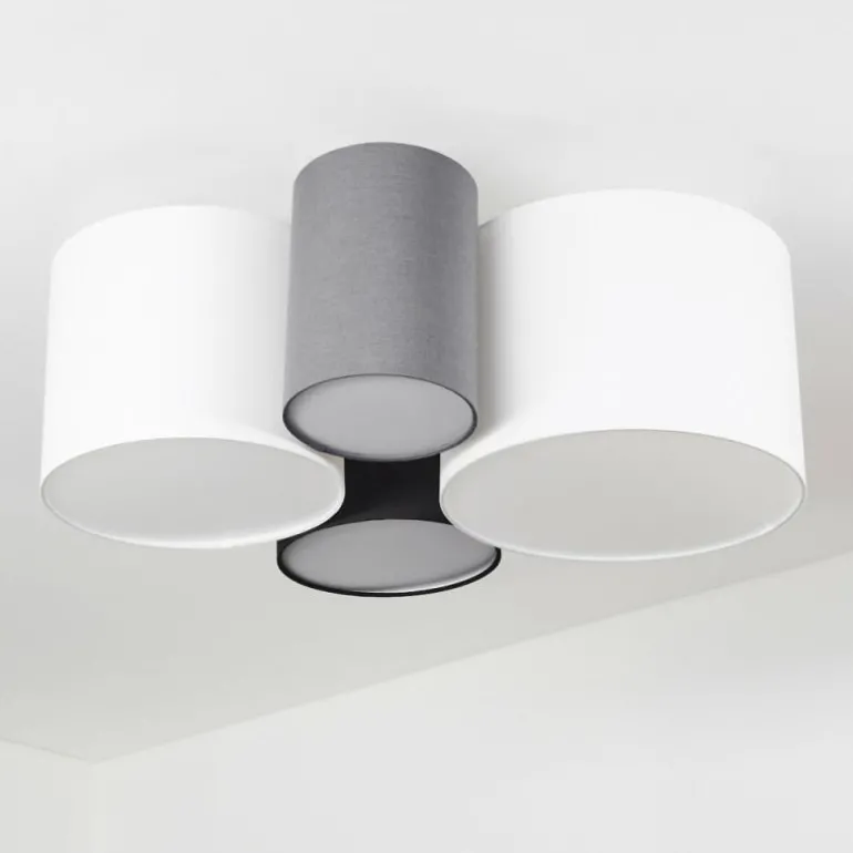 Plafonnier Trisett Gris, Noir, Blanc, 4 lumières
