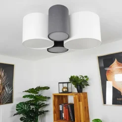 Plafonnier Trisett Gris, Noir, Blanc, 4 lumières