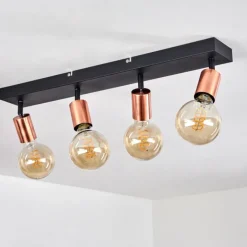 Plafonnier Tulla Cuivre, Noir, 4 lumières