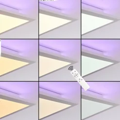 Plafonnier Turbalá LED Blanc, 2 lumières, Télécommandes, Changeur de couleurs