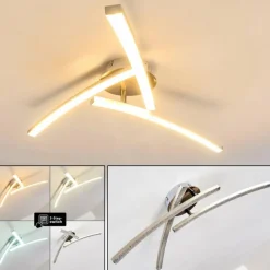 Plafonnier Tusula LED Acier inoxydable, 3 lumières