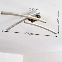 Plafonnier Tusula LED Acier inoxydable, 3 lumières